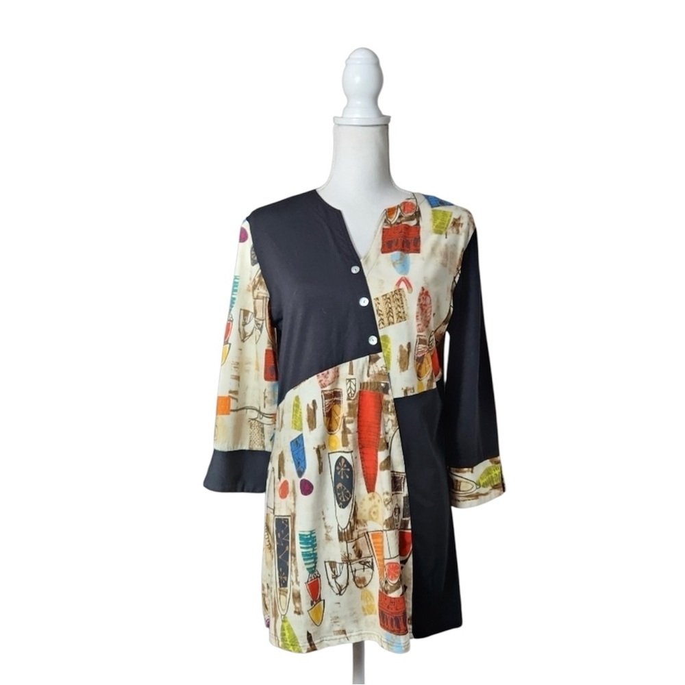 Parsley & Sage Boho Vibe Mixed Print And Solid Lo… - image 1